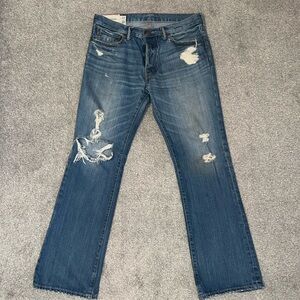Abercrombie & Fitch distressed Baxter low rise slim boot jeans size 32x30 👖
